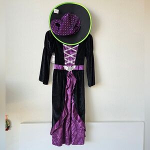New Kids Witch Costume with Hat, Black and Purple, Halloween